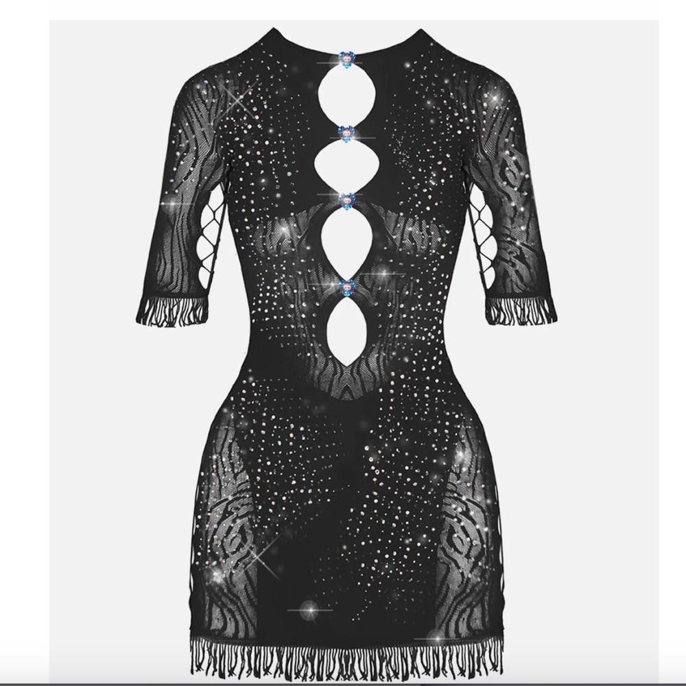 POSTER GIRL RHINESTONED MIRANDA DRESS